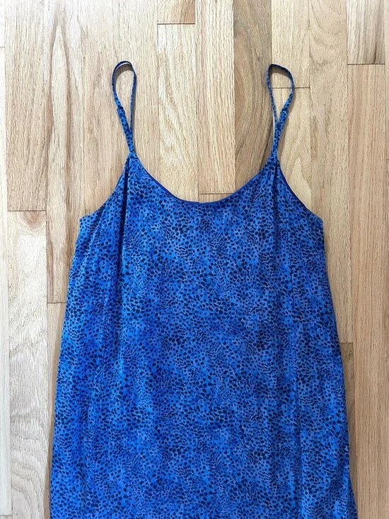 & OTHER STORIES spotted animal leopard print midi slip dress blue size 2 - Picture 5 of 13